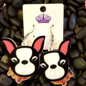 EARRINGS OVERSIZED ACRYLIC FRENCY DOGGY LOVE ❤🐕🦴
